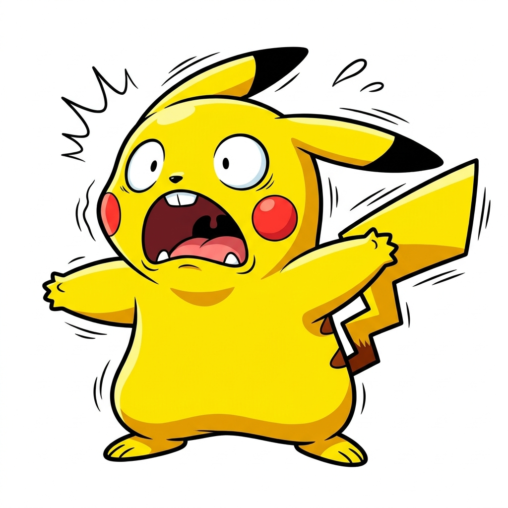 Pikachu — Surprised & Shocked